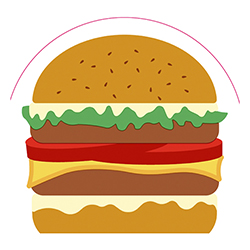 Servilletas Silhouettes Burger 33X33cm