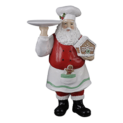 Papá Noel con Casa de Jengibre 6.89X4.72X11.61cm