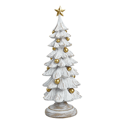 Árbol Navideño Blanco y Oro 4.13X4.13X11.61cm 