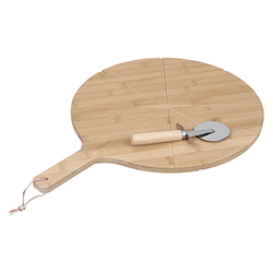 Tabla Pizza Bambú con Cortador Excellent Houseware
