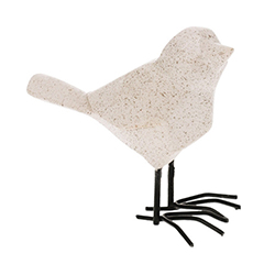 Adorno Pájaro Geométrico Gris 83mm