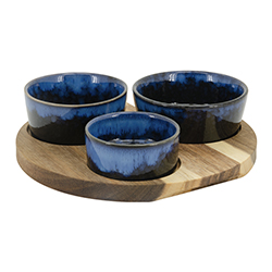 Bandeja para Piqueos  Azul 4 Piezas