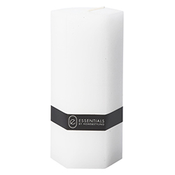 Vela Hexagonal Blanca 7x14cm