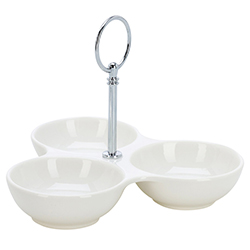 Bandeja Triple de Porcelana  para Piqueo 