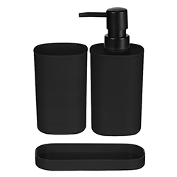 Accesorios de Baño en Set 3 Piezas Negro