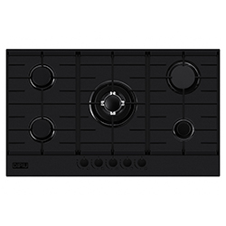 Cocina a Gas con 4 Quemadores + 1 Triple Llama 86x51cm Black Dipiu 