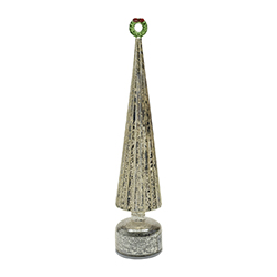 Árbol de Vidrio Silver con Luz con Movimiento 9x35cm