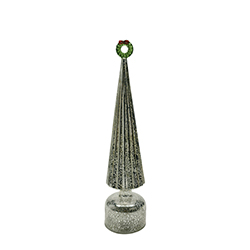 Árbol de Vidrio Silver con Luz 9x44cm 