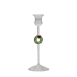 Candelabro de Vidrio con Corona 8x21cm