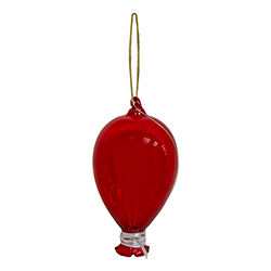 Globo de Vidrio Colgante Rojo 7X14.5X7cm