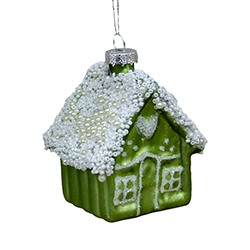 Casa de Vidrio Colgante Verde 6.5X6X8.3cm 