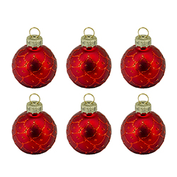 Bolas de Vidrio Rojo X6 4cm 