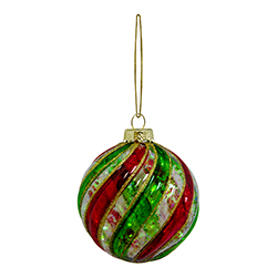 Bola de Vidrio Rojo y Verde 8X15X8cm 