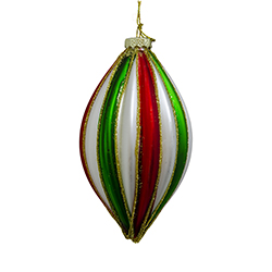 Gota de Vidrio Colgante Rojo Verde y Blanco 8X14.5X8cm 