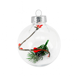 Bola Clear Decorativa Pino 8cm 