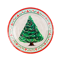 Plato Desechable Árbol 18x18cm 10 Piezas