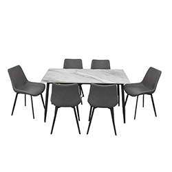 Comedor Mali con 6 Sillas Gris 7 Piezas