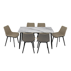 Comedor Mali con 6 Sillas Café 7 Piezas