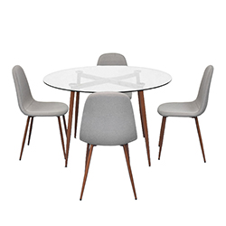 Comedor Baire con 4 Sillas Tela Beige 5 Piezas