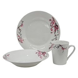 Vajilla Cherry Blossom 12 Pieza Vitreo