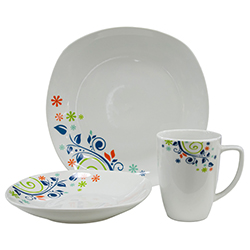 Vajilla Sparkling Glow 12 Piezas Vitreo