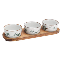 Set 4 Piezas de Cerámica Blanco para Servir 