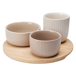Set de 4 Piezas Salsera Redondo 20X20X1