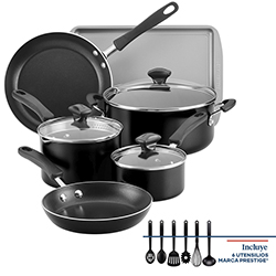 Ollas 15 Piezas Diamondmax Negro Farberware