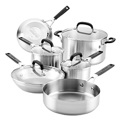 Ollas 10 Piezas Inducción Inoxidable Kitchenaid 