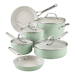 Ollas Juego 10 Piezas Anonized Pistachio Kitchenaid