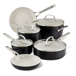 Ollas Juego 10 Piezas Cerámico Negro Kitchenaid 