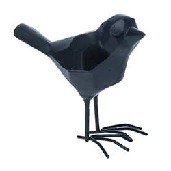 Adorno Pájaro Geométrico Negro 83mm