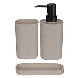 Accesorios de Baño en Set 3 Piezas Taupe 