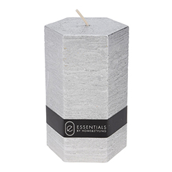 Vela Hexagonal Plata 7x10cm  