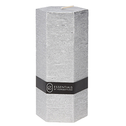 Vela Hexagonal Plata 7x14cm  