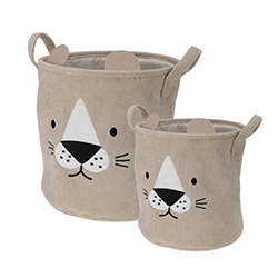 Cesto Tigre Beige redondo Set 2 Piezas