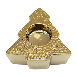 Portavela de Cerámica Diseño Estrella Oro