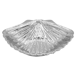Bandeja Cerámica Diseño Concha 20x25cm Plata