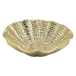 Bandeja de Cerámica con Diseño de Flor 26x26cm Oro