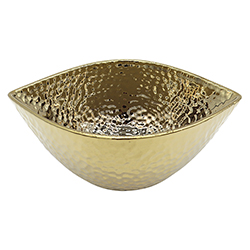 Bandeja de Cerámica con Diseño de Hoja 14x20cm Oro