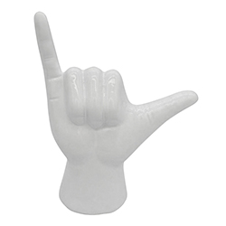 Adorno de Cerámica Diseño de Mano Surf 18cm Blanco