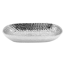 Bandeja de Cerámica Oval 13x31cm Plata 