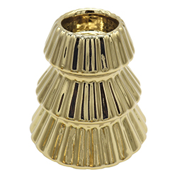 Portavela Cerámica Árbol Navidad 12cm Oro
