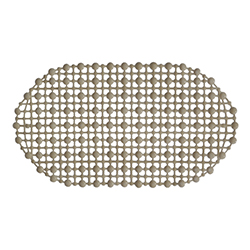 Alfombra Oval de Pvc para Baño Crema 65X35cm 