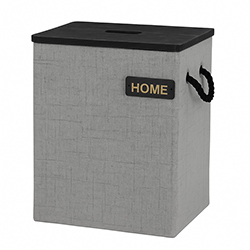 Cesto Tela Broun Gris con Tapa 34X41X25cm