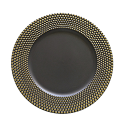 Porta Plato 33x33cm Gris Dorado Space