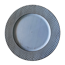 Porta Plato 33x33cm Azul Negro Space