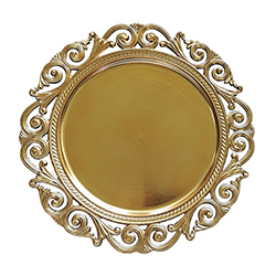 Porta Plato 33x33cm Dorado Versalles
