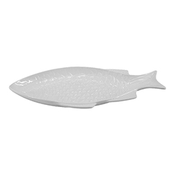 Bandeja Pez de Cerámica Blanca 14x30x3cm