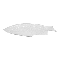 Bandeja Pez de Cerámica Blanca 21x45x3cm